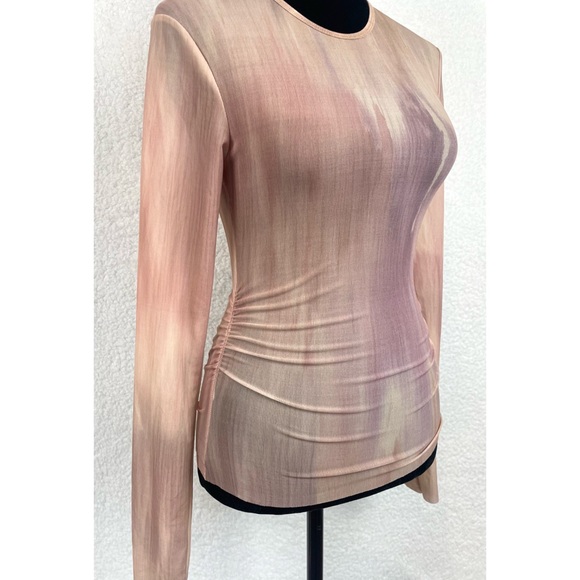 ZARA • Abstract Printed Tulle Long Sleeve Blouse Top - Picture 10 of 14